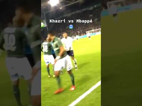 Khazri vs Mbappé angry 🥶 #mbappe #psg #ligue1 #messi #fight #football #paris #asse #funny