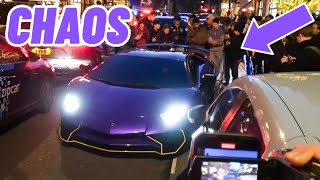 Car Spotting in London GONE WRONG! Chaos Lamborghini SV causes a Crowd!