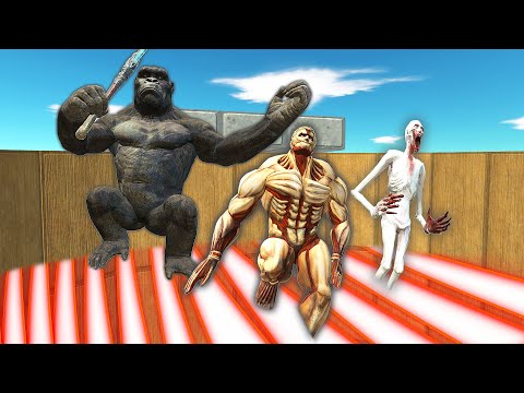 MONSTERS JUMP OVER LASER HOLE - Animal Revolt Battle Simulator
