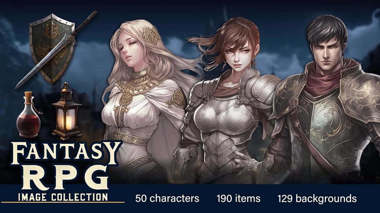 2D Medieval Game Assets - Fantasy RPG image collection Promo