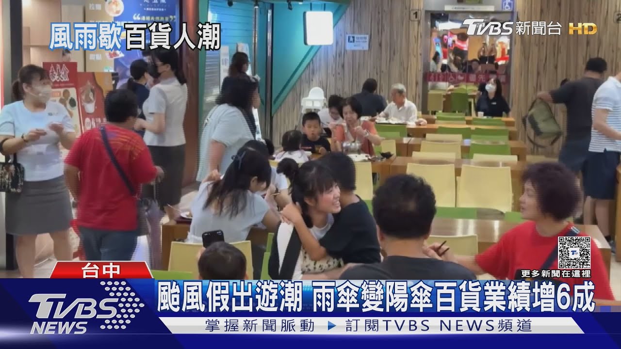 颱風假出遊潮!風雨減弱商機大爆發 百貨人潮湧現如假日
