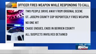 Officer fires weapon while responding to call in St. Joseph County; 3 people detained