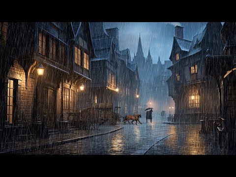 Victorian Ambience: LONDON'S MYSTERY | Rain Sounds, Soft Thunder for sleeping