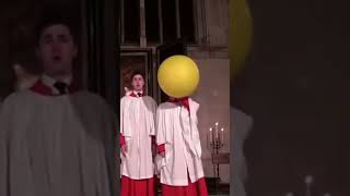 Choir man pulls out balloon from behind and creates angelic voice #shorts #church