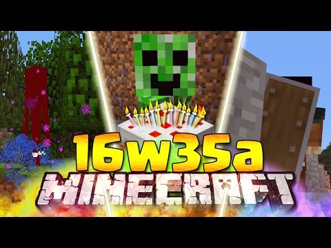 IL COMPLEANNO DEI CREEPER - Minecraft ITA - 16w35a: Scudo Impenetrabile 100% ed Enderman Bagnati