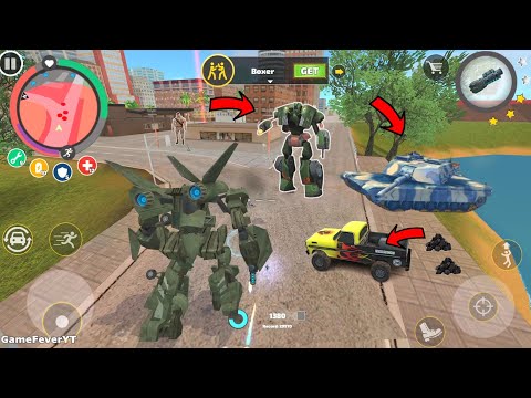 Rope Hero: Vice Town (Transformer Jet Airplane Fight Car Robot) Coal Mining - Android Gameplay HD