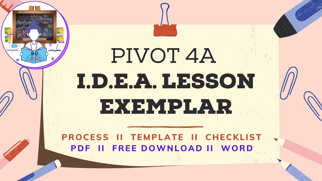 PIVOT 4A IDEA LESSON EXEMPLAR | INSTRUCTIONAL PROCESS | SAMPLE TEMPLATES | CHECKLIST FOR EVALUATION