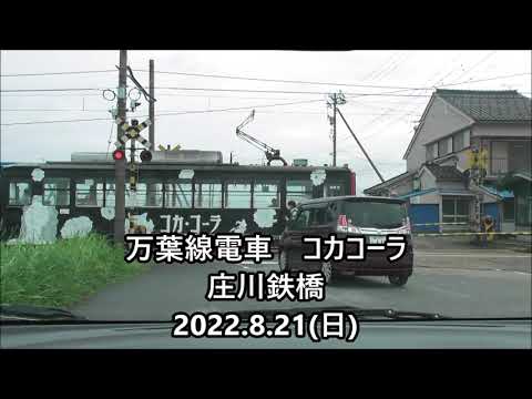 220821万葉線電車コカコーラ庄川鉄橋を渡る0 38