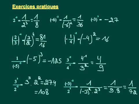 7.1 Puissances à exposants entiers Définitions et exercices pratiques