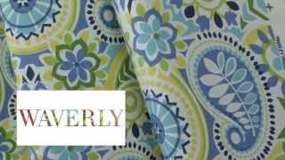 Video of Waverly Paisley Prism Bluebell Fabric #676501