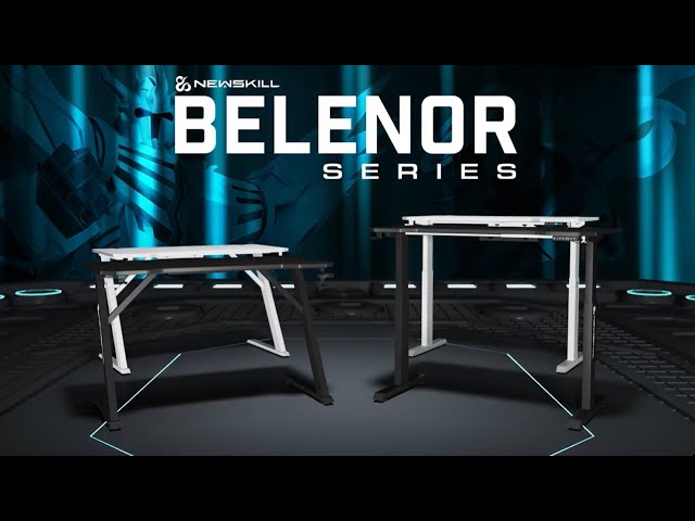 Chaise de jeu Newskill Eros avec maille ergonomique blanche + table de jeu Belenor blanche video