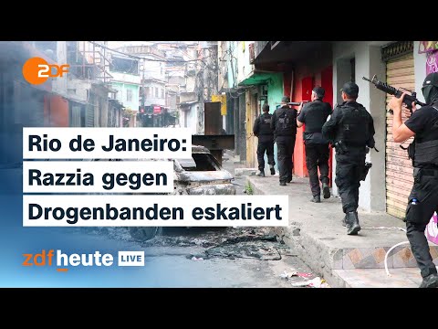 Mindestens 64 Tote in Rio de Janeiro – Razzia gegen Drogengangs in Favelas eskaliert | ZDFheute live