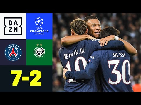 Star-Trio zaubert bei Kantersieg: PSG - Maccabi Haifa 7:2 | UEFA Champions League | DAZN Highlights