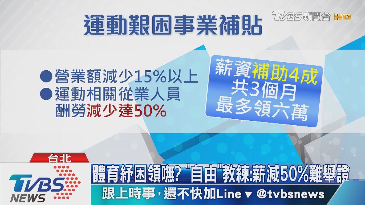 體育紓困領嘸？　「自由」教練：薪減50％難舉證