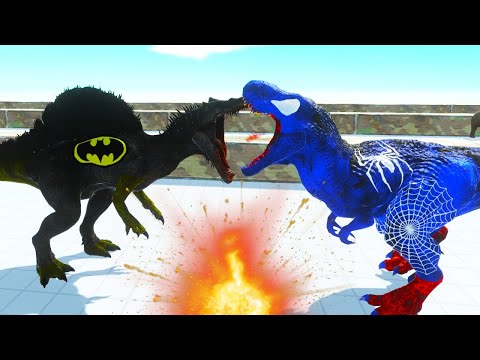 BLUE SPIDERMAN vs BATMAN DEATH RUN - Animal Revolt Battle Simulator | arbs