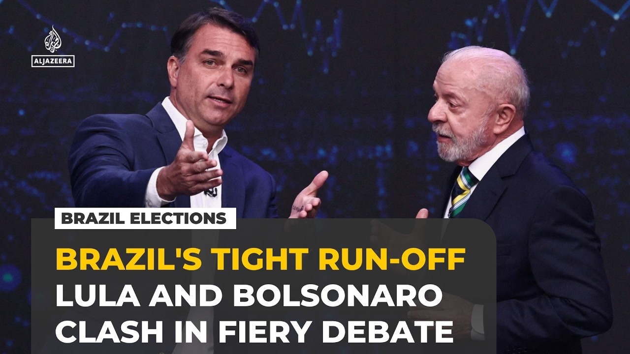 Lula and Bolsonaro spar in Brazil’s fiery first presidential run-off debate