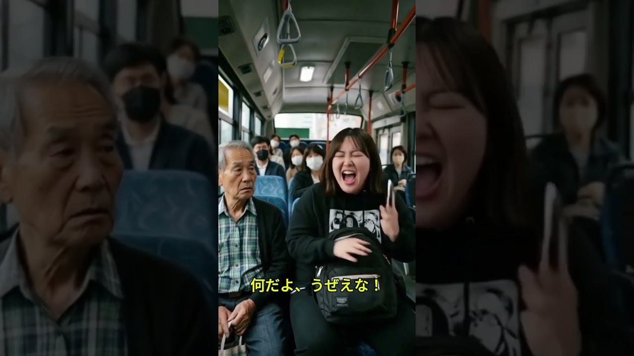 バスで大騒ぎしていた女、まさかの展開に…？#バス #迷惑客 #車内トラブル #非常識 #逆ギレ #高齢者 #公共マナー #修羅場 #衝撃映像 #ありえない #迷惑行為 #スカッと