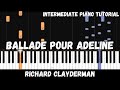 Richard Clayderman - Ballade Pour Adeline (Intermediate Piano Tutorial)