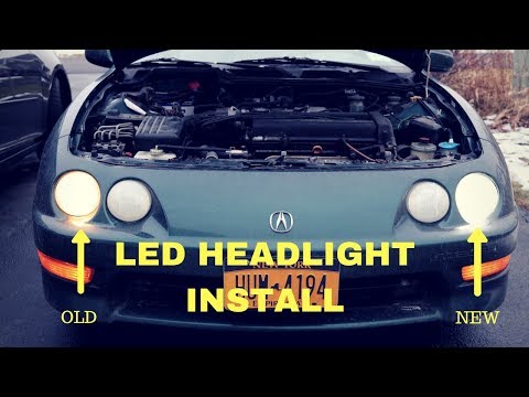 Led Headlight Install on Project Acura Integra - DC2 Integra