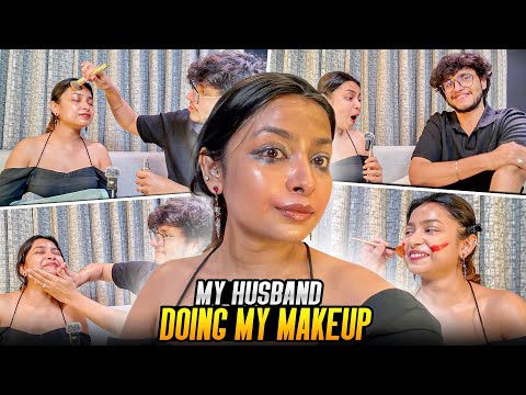 My Husband did my Make-up *chaos101* 😭🤣