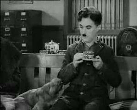 Charlie Chaplin Modern Times Coffee Drinking Funny