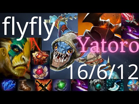 flyfly Slark vs Yatoro Chaos Knight, Mars, Lina - blink is good - dota2