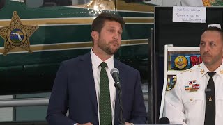 Attorney General James Uthmeier hosting news conference at the Pinellas County Sheriff's Office