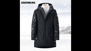 Zozowang 2020 мужская зимняя куртка, длинные пуховые пальто, белая пуховая толстая теплая парка