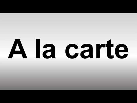 How to Pronounce A la carte