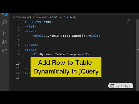 Jquery Add Row To Table Javascript Tutorial