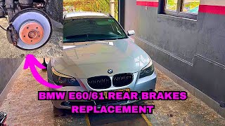 HOW TO REPLACE REAR BRAKE DISCS AND PADS ON BMW E60/61 5 SERIES!