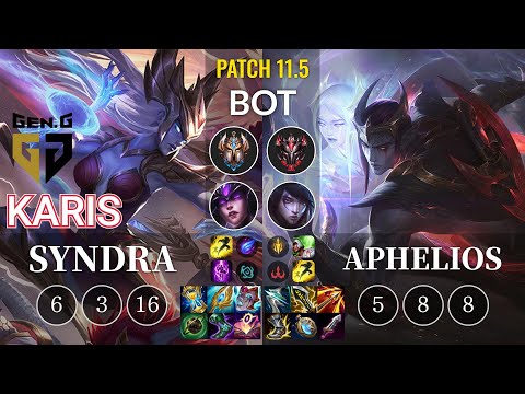 GEN Karis Syndra vs Aphelios Bot - KR Patch 11.5