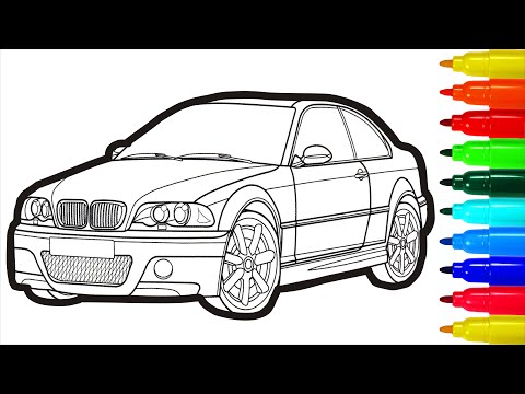 BMW M3 Coupe Car Coloring Pages | BMW M3 Coupe Coloring Pages With Colored Markers