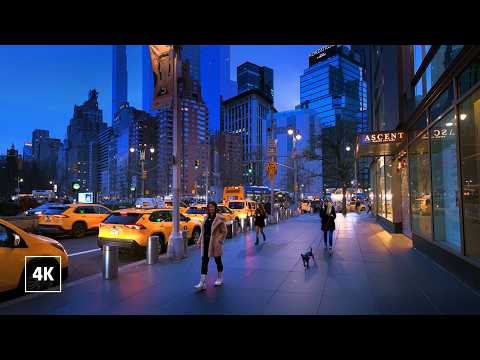 Relaxing Night Walk in NEW YORK CITY 🌃 8th Avenue, MANHATTAN Tour NYC
