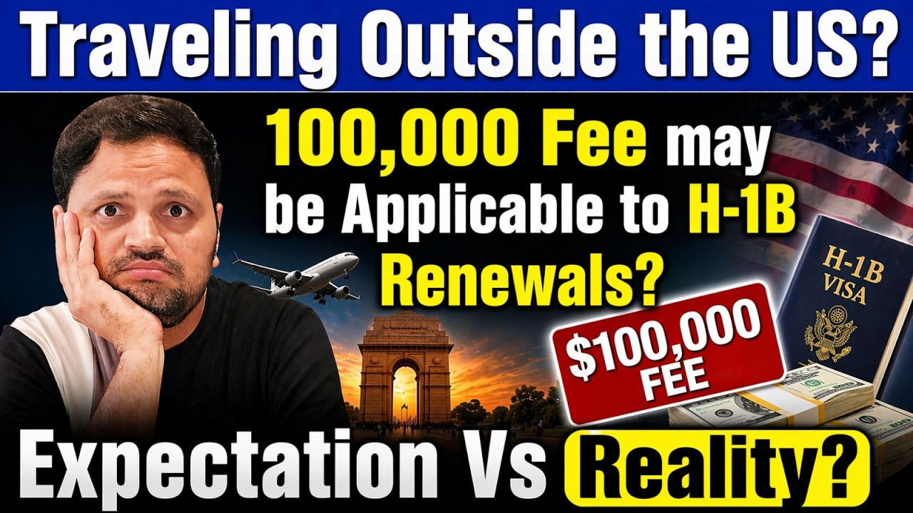 ⚠️TRAVEL Alert for H-1B Visa Holders: Possible $100K Fee for H-1B Renewals?