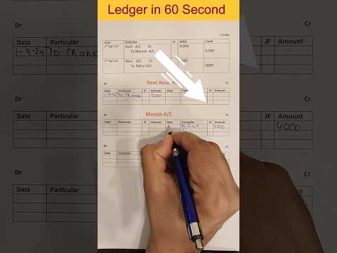 Ledger in 60 Second only . Posting from Journal Entry   #ledger #accounting #shorts #journalentries