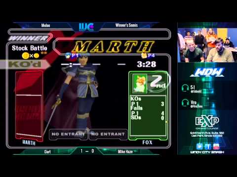 WDW 2/4/15 - Dart (Marth) vs. Mike Haze (Fox) Melee Winner's Semis