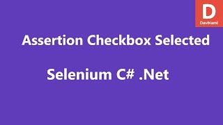 Selenium C# Assert Checkbox Selected