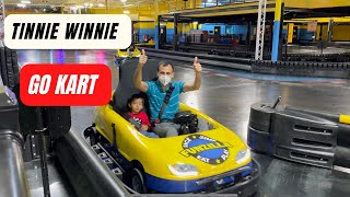 Tinnie Winnie goes for Go Karting at #funzilla  with Papa