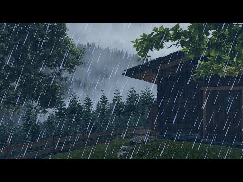 Relaxing sound of heavy rain to sleep 10 HOURS │ No ads while playing the video