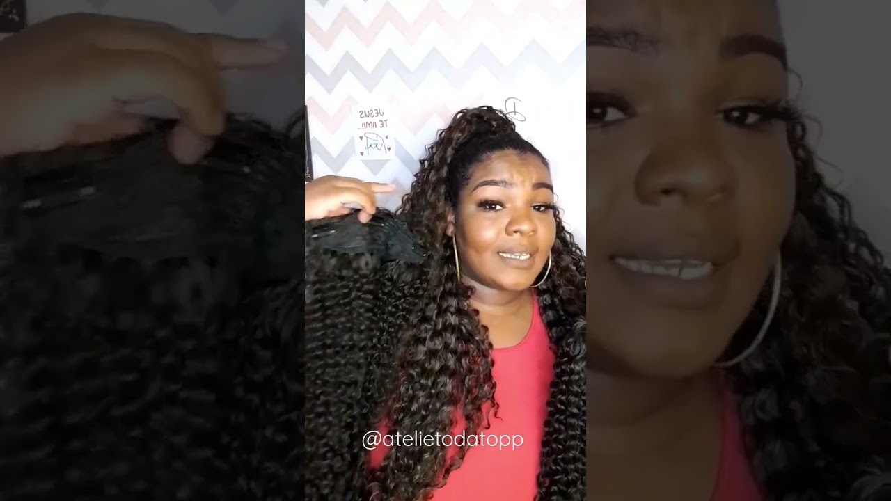 Penteado das gringas com rabo de cavalo cacheado e aplique duplo