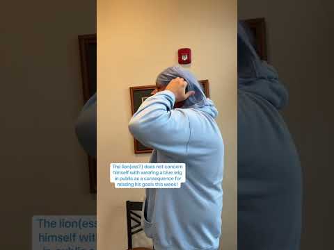 Wearing a Blue Wig in Public for Missing Weekly Goals!