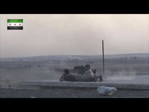 استهداف رشاش23  لقوات النظام بصاروخ تاو من قبل الفرقة الوسطى في خلصة في محافظة حلب