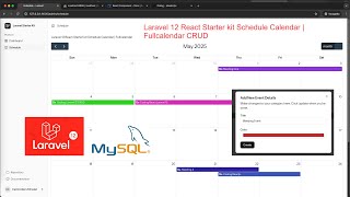 Laravel 12 React Starter kit Schedule Calendar | Fullcalendar CRUD