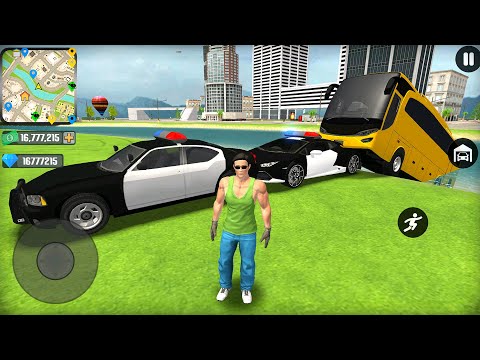 US Police Car and Public Transport Bus Driving in Open World 3D Simulator - Android IOS Gameplay