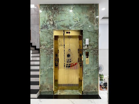 THANG MÁY INOX GƯƠNG VÀNG - CABIN THANG MÁY INOX HOA VĂN - THANG MÁY ĐẸP - THANG MÁY 450KG