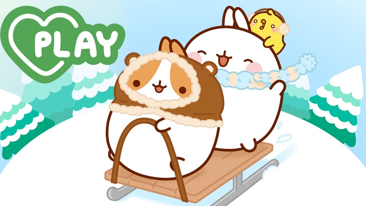 Snow Day Fun! ❄️🛷 Molang and Friends Go Sledding