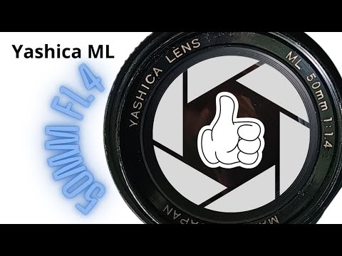 Vintage 35mm camera lens Yashica ML 50mm F1.4 on full frame digital camera