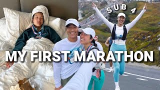 MY FIRST MARATHON!!! Race Day Experience + Sub 4 Hour Marathon?!