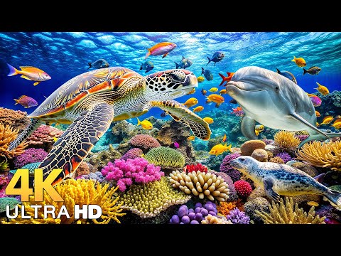 Under Red Sea 4K - Beautiful Coral Reefs & Colorful Sea Creatures - Relaxing Underwater Video